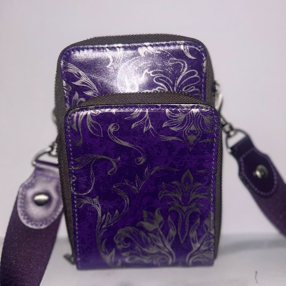 Patricia Nash Leather Shelby Phone Crossbody w/ Guitar Strap